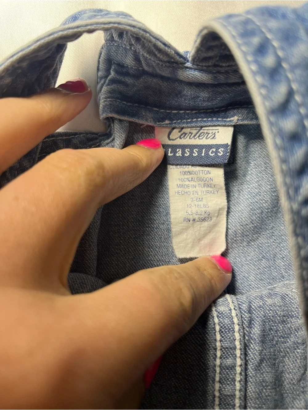 Vintage Carter’s Classic Hey Diddle Diddle Blue Jean Overalls 3/6M Nursery